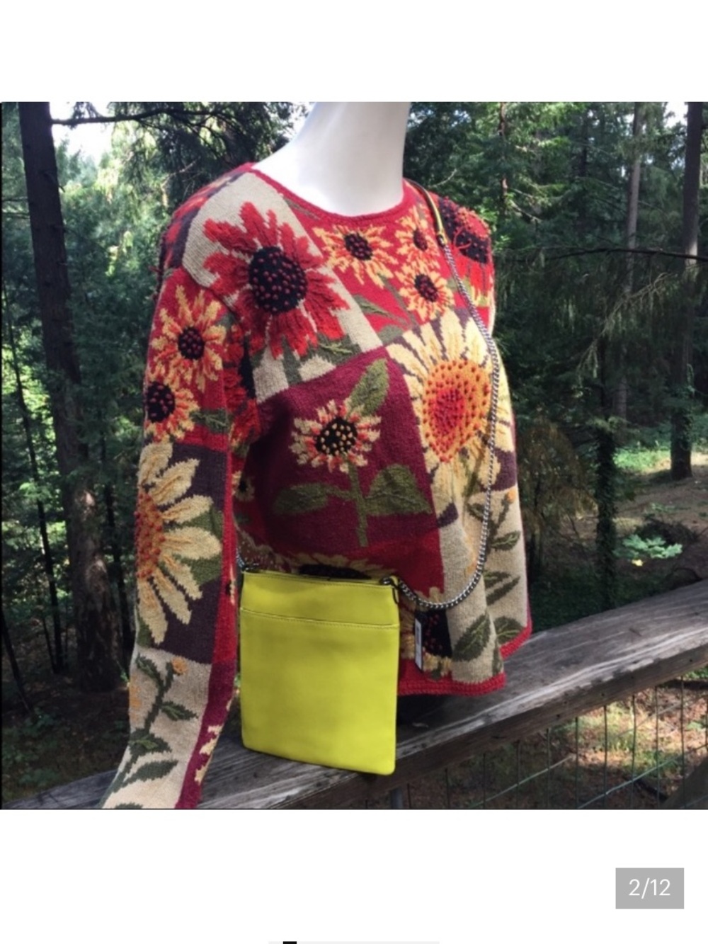 Banana Republic Neon Yellow Leather Crossbody with Silver Chain - Picture 1 of 10